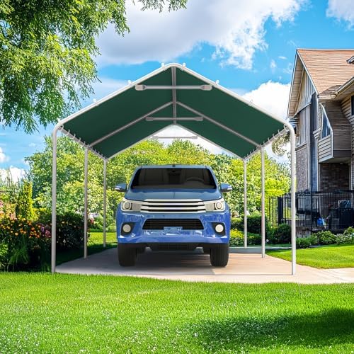 quictent 10x20 ft heavy duty carport canopy galvanized on a desk or shelf