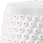 Safavieh Castle Gardens Collection Stella Nail Head White Glazed Ceramic Garden Stool