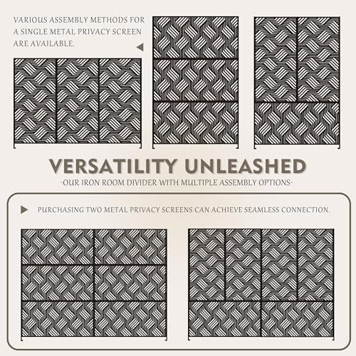 kozyard metal privacy screen 74" h x 47.2", package contents