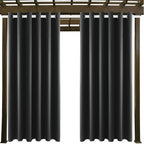 Waterproof Outdoor Curtain W84 x L120 - Grommet Top Sunlight Blocking Window Treatment Drapes Blackout Curtains for Home Bedroom Living Room Patio Pergola Cabana Gazebo (Dark Gray, 2 Panels)