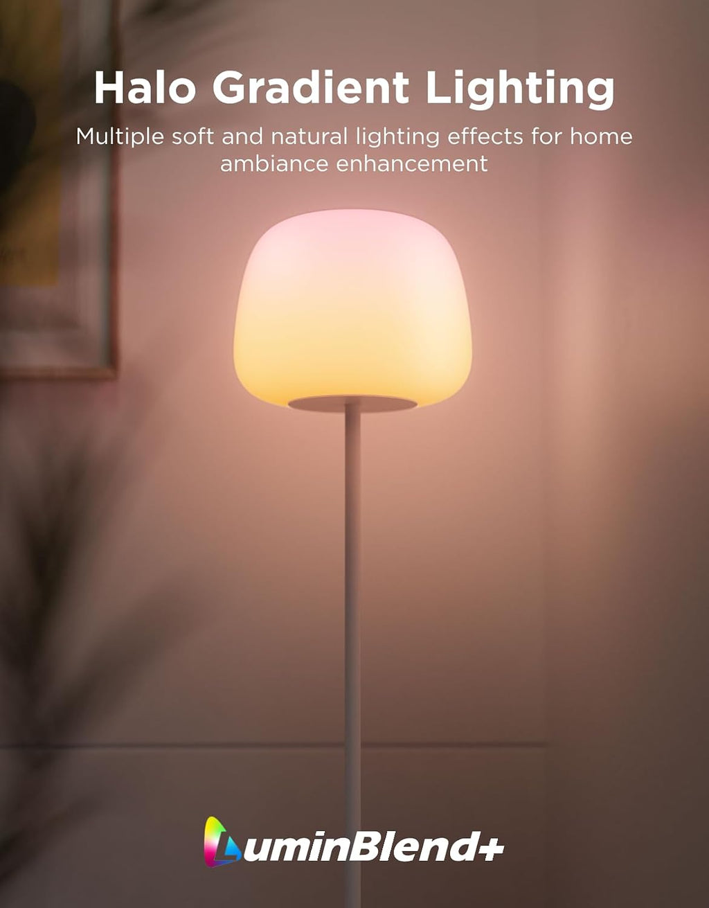 govee lantern floor lamp, halo gradient rgbic smart, close-up detail