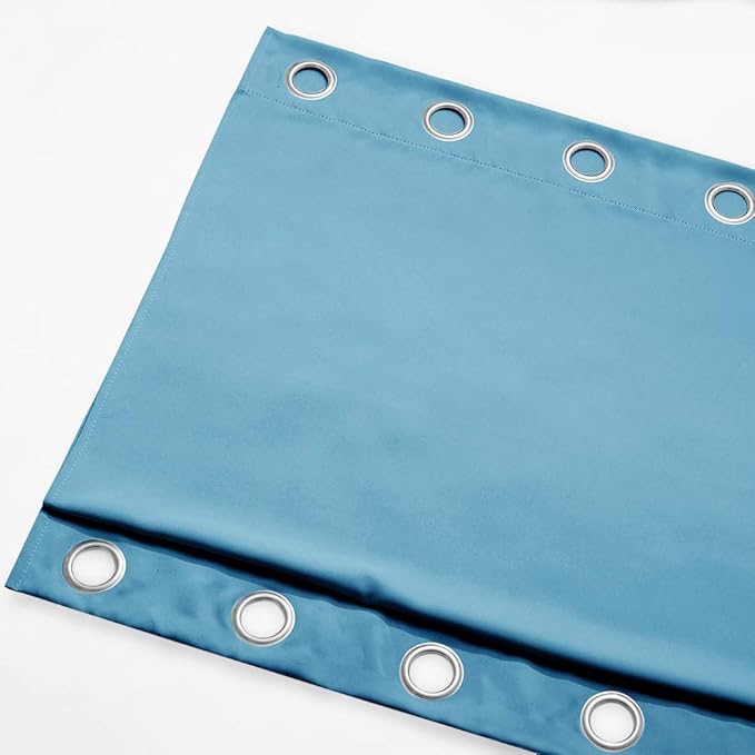 NICETOWN Outdoor Curtain for Patio Extra Long 120" L, Waterproof & Windproof Top and Bottom Rusrproof Grommets Block The Sun & Heat, Privacy Protect for Cabana/Porch, 52" W, 1 Panel, Teal Blue