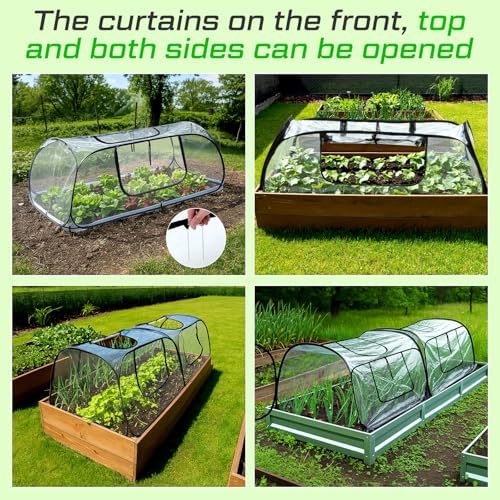 raised garden bed foldable clear pvc greenhouse covers on a desk or shelf