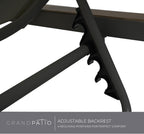Grand patio 2PCS Mesh Sling Chaise Lounge w/Wheels, 77.75", 350lbs, Black | 77.75" extra-long mesh sling chair, 350lb cap, 4 recline positions, wheels, woodgrain texture, quick-dry, for patio/beach