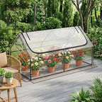 superlele 6x3x3ft mini greenhouse with 2 large zipper, front angle view
