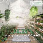 amerlife 34x10x7 ft walk-in tunnel greenhouse with watering, side view