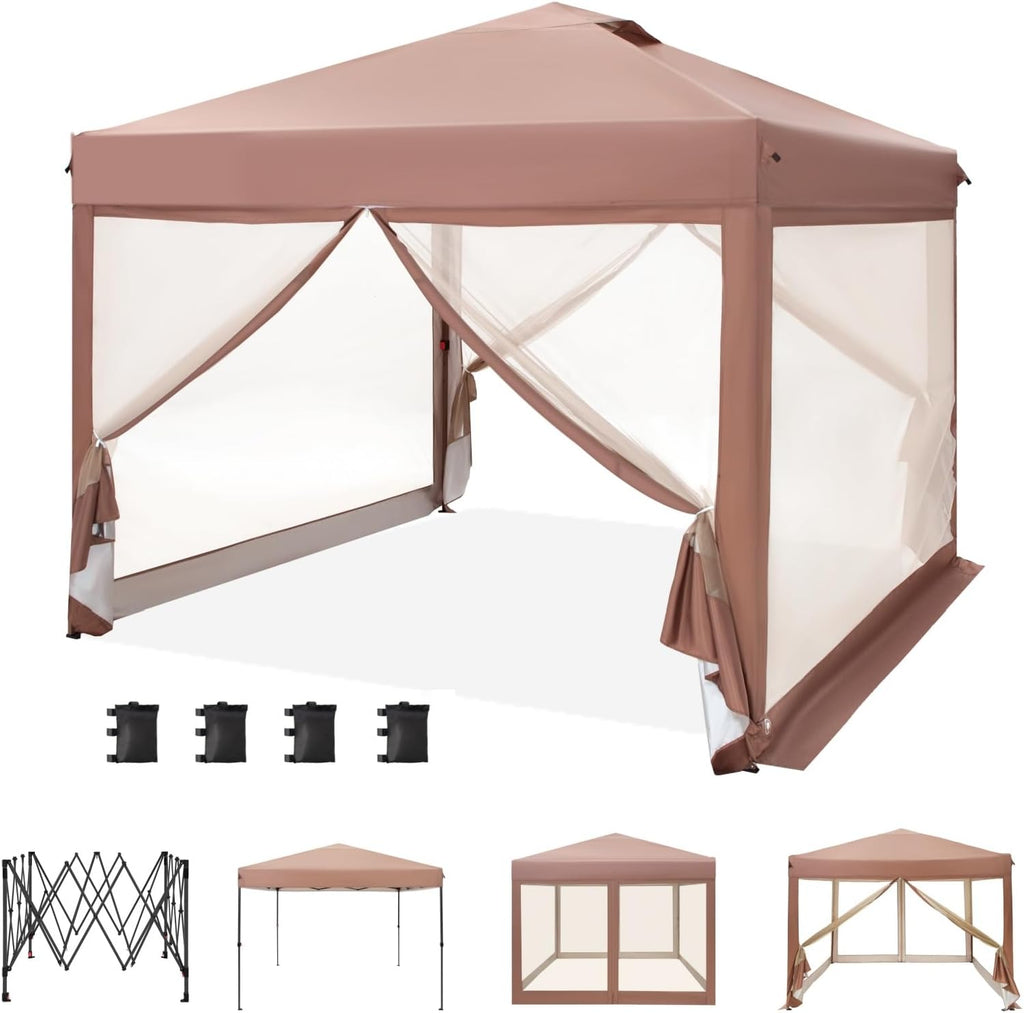 mfstudio 10x10 pop up canopy tent with netting, main product view