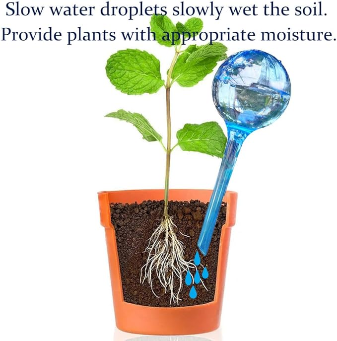 MOONSOUND 12pcs Plant Watering Globes - Automatic Plant Watering Bulbs for Indoor & Outdoor Potted Plants, Durable Plastic Garden Watering Devices