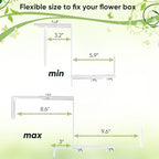 Planter Box Brackets, Adjustable Flower Box Brackets for Deck Railing, 2 Pack No Drill Window Box Bracket for Outdoor Planters-White