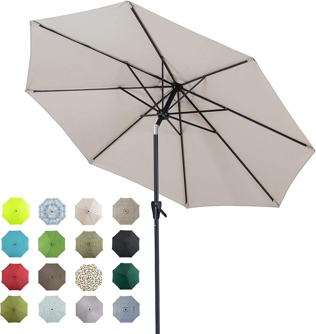tempera patio market outdoor table umbrella with auto, main product view