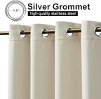 NICETOWN Outdoor Curtain for Patio Waterproof, Sun Blocking Rustproof Grommet Top and Bottom Windproof, Durable Windproof Sun/Rain Blocking for Pergola/Porch, W52 x L108, Sold by Single, Beige