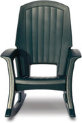 Rockaway Heavy Duty All Weather Patio or Deck Rocking Chair, Green | Polyethylene Outdoor Rocker with Backrest and Armrests for Porch, Deck, and Patio