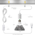 Hanging Grow Light for Indoor Plants, 3000K | 25W Hanging Plant Light, 3000K Full Spectrum LED with 16.4ft Power Cord, Ideal for Indoor Tall Plants,1-Pack