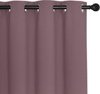 NICETOWN Room Divider Curtain 132 Inches Long, Wide Blackout Sliding Door Curtain for Bedroom, Room Darkening Privacy Window Curtain for Patio Door (1 Panel Set, Dry Rose, 80 x 132 Inch)
