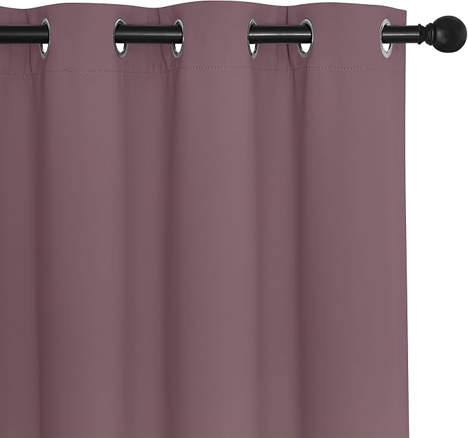 NICETOWN Dry Rose Blackout Curtains for Bedroom 95 Inch Length - Thermal Insulated Room Darkening Privacy Grommet Window Drapes for Boys Room, Set of 1 Panel, 80 x 95 Inch