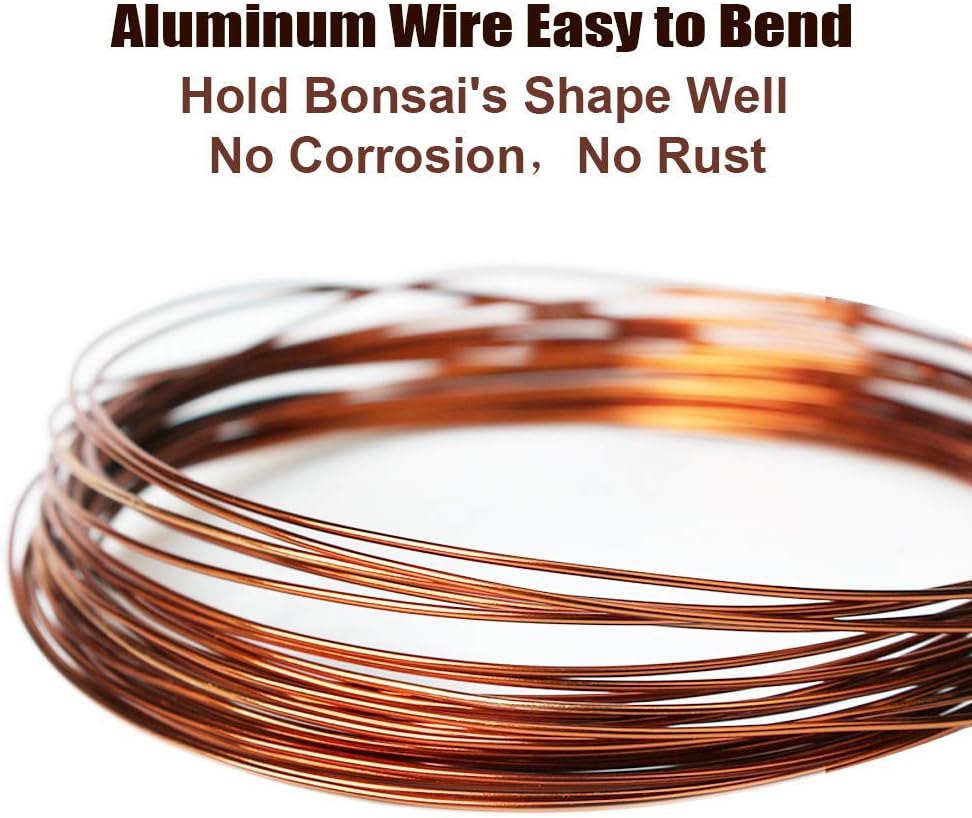 Quality Bronze Long Lasting Bonsai Training Wire Set of 3 Sizes - 1.0mm, 1.5mm, 2.0mm, Corrosion and Rust Resistant (32 Feet Each Size)