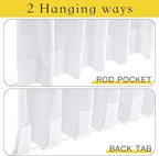 NICETOWN Outdoor Sheer White Weighted Curtains Rod Pocket Back Tab 120 inch Length 2 Panels Set W54, Light Filtering Grommet Mosquito Netting Curtains for Patio/Cabana/Pergola/Porch