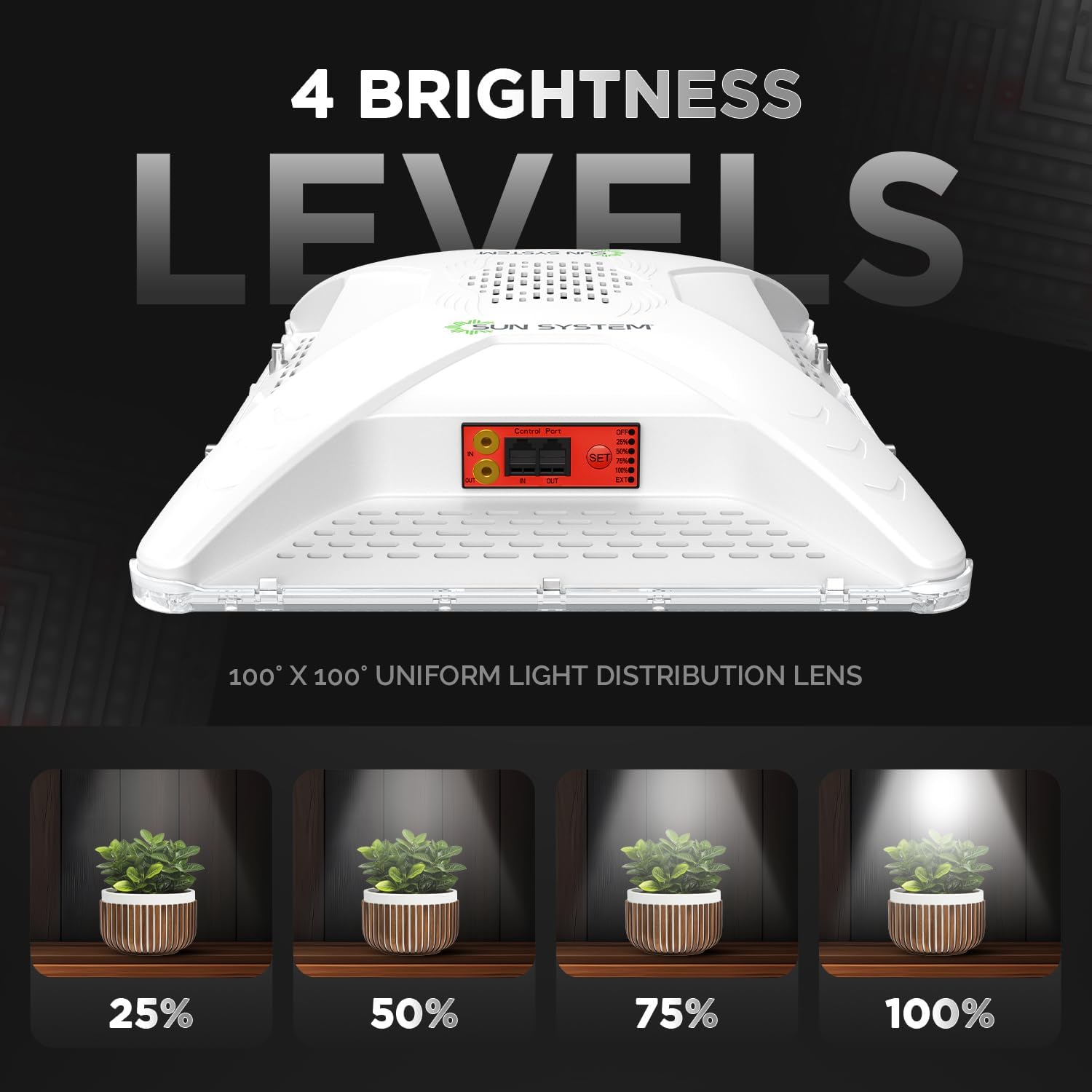 Sun System P2000 HelioGrow LED Grow Light for Indoor Plants - 200 Watt, High Efficiency Full Spectrum Dimmable Diodes, Daisy Chain up to 512 Units, 2 Year Warranty, Mounting Hardware Included