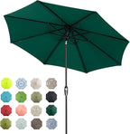 Tempera Patio Market Outdoor Table Umbrella with Auto Tilt and Crank, Large Sun Umbrella with Sturdy Pole & Fade Resistant Canopy, Easy to Set