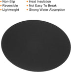 MECCANIXITY Plant Coasters 10 Inch Reversible Absorbent Waterproof Round Felt Pad Mat, Black 3 In1 Set (Pack of 2)