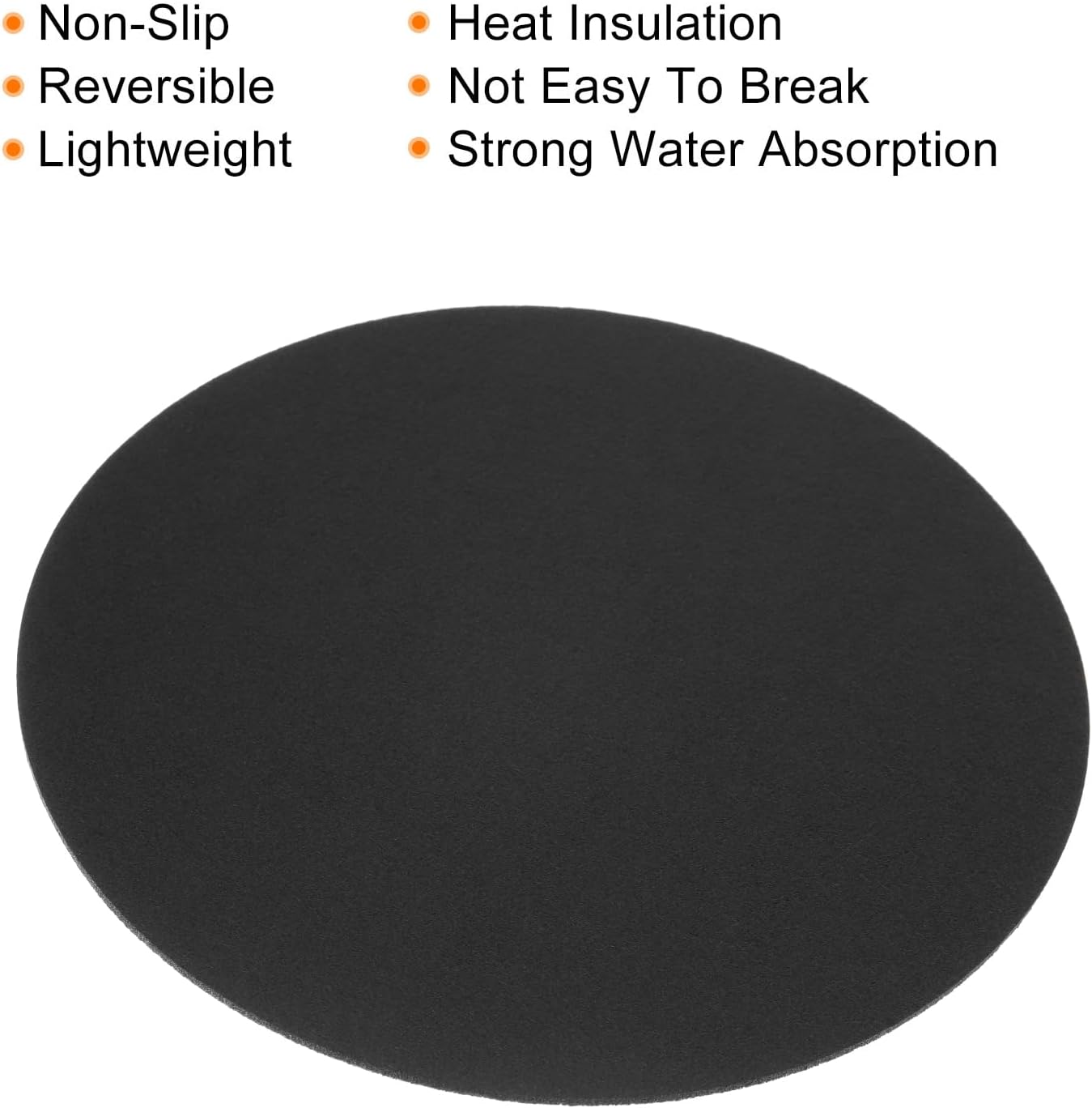 MECCANIXITY Plant Coasters 10 Inch Reversible Absorbent Waterproof Round Felt Pad Mat, Black 3 In1 Set (Pack of 2)