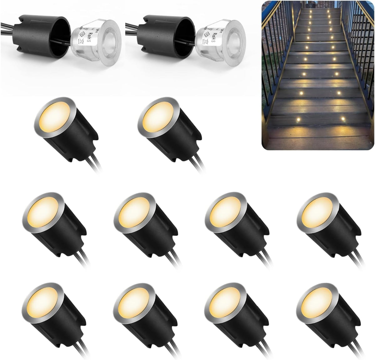 led recessed deck lights with protecting shell, ip68, main product view