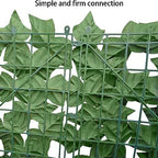 odtory artificial ivy privacy screen fence panel, green, close-up detail