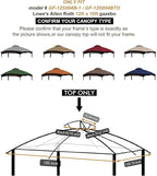 Eurmax USA High Performance Replacement Canopy Top for Lowe's Allen Roth Heavy Duty Gazebo Roof Gazebo Top with Air Vent 10X12 Cover #GF-12S004B-1, Replacement Top Only (Burgundy)