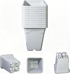 hg7x7sw 7"x7" square white pot, 9" tall pack, main product view
