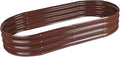 Raised Garden Bed Galvanized Planter Box Outdoor, Rot-Resistant Metal Garden Bed Planter for Vegetables Flower Herb (2- Brown)