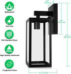 MAXvolador Outdoor Wall Light Fixture, Exterior Waterproof Wall Lantern | Porch Wall Sconce Large Black, Anti-Rust, E26 Socket, Clear Glass, Outside Wall Mount Light, Front Door Lighting for Garage