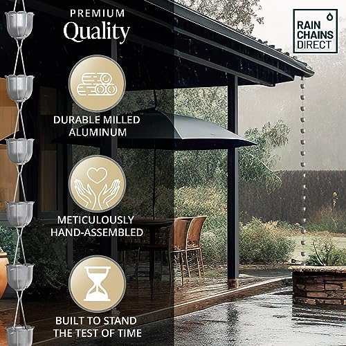 rain chains direct - flutes rain chain, side view