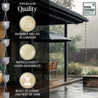 rain chains direct - flutes rain chain, side view