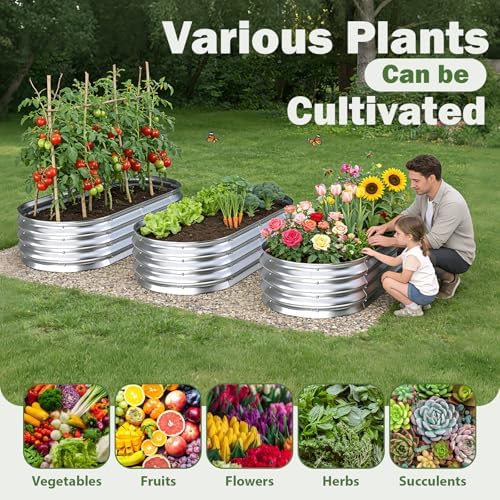 galvanized raised garden bed outdoor, 4x2x1ft(2pack) metal heavy, close-up detail