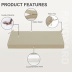 favoyard outdoor bench cushion, 42 x 18 inch, side view