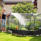 docred garden bed with pvc cover, 72.8" x, front angle view