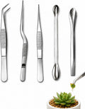 5 Pcs Garden Tweezers Succulent Tweezers Set for Bonsai Terrarium Planting