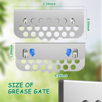 Grilling Rear Grease Gate for Blackstone Griddle Accessory Grease Blocker | Buckle Design Griddle Cooking Accessory Block Food into Rear Grease Catcher, Not For Old-style Long Hook 17" & 22" Blackstone