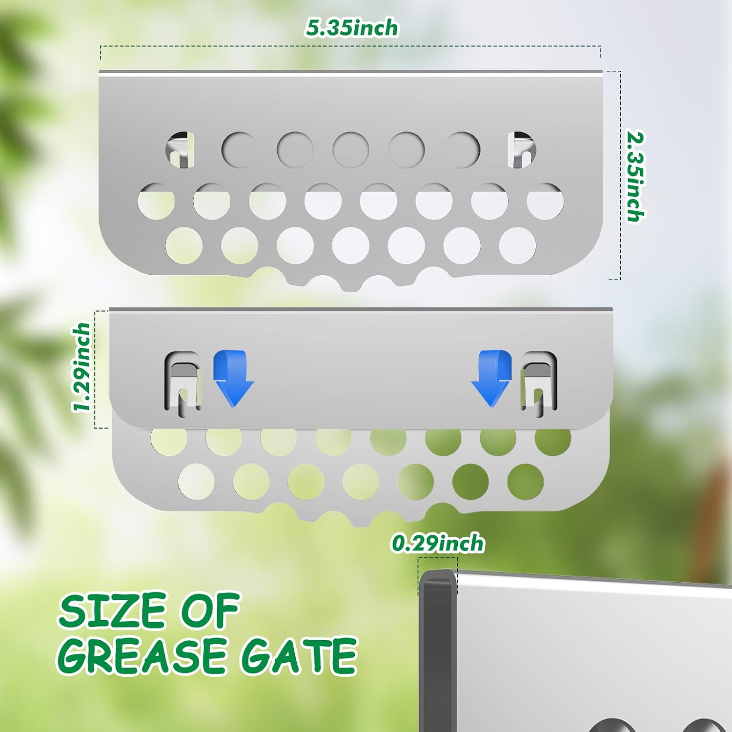 Grilling Rear Grease Gate for Blackstone Griddle Accessory Grease Blocker | Buckle Design Griddle Cooking Accessory Block Food into Rear Grease Catcher, Not For Old-style Long Hook 17" & 22" Blackstone