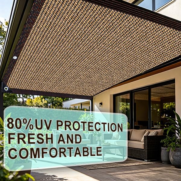70% uv shade cloth 20x30ft-breathable hdpe mesh sun, side view