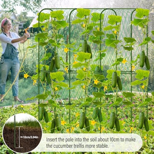 cucumber trellis for raised bed, tall metal garden, package contents
