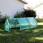 sunnydaze outdoor portable mini cloche greenhouse with 3, side view