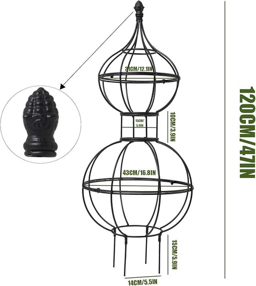 47"x17" Metal Obelisk Trellis for Climbing Plants | Unique Outdoor Support for Rose Bushes and Tall Vines | Durable & Weather-Resistant Garden Decor