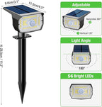nipify Solar Spot Lights Outdoor Motion Sensor with 3 Modes, [ 2 Pack ] Solar Spotlights Outdoor Waterproof 2-in-1 Auto On/Off Landscape Lighting for Outside Yard Wall Garden Pathway, Warm White