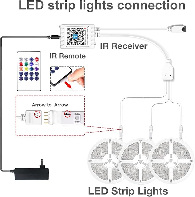 DAYBETTER Led Strip Lights Waterproof, Smart Outdoor Lights, Led Light Strips with Remote, App Control, 5050 RGB Color Changing Led Lights for Bedroom, Roof Eaves, Room Decor 50 ft(3 Rolls of 16.4ft)