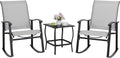 shintenchi 3 piece rocking bistro set, outdoor furniture, main product view