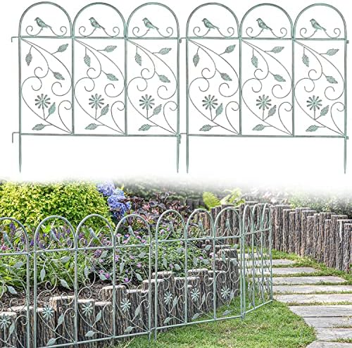 sungmor 25in x 8ft metal garden fence border, main product view