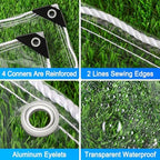 clear plastic tarp 10x10 ft, thickened 20 mil, side view