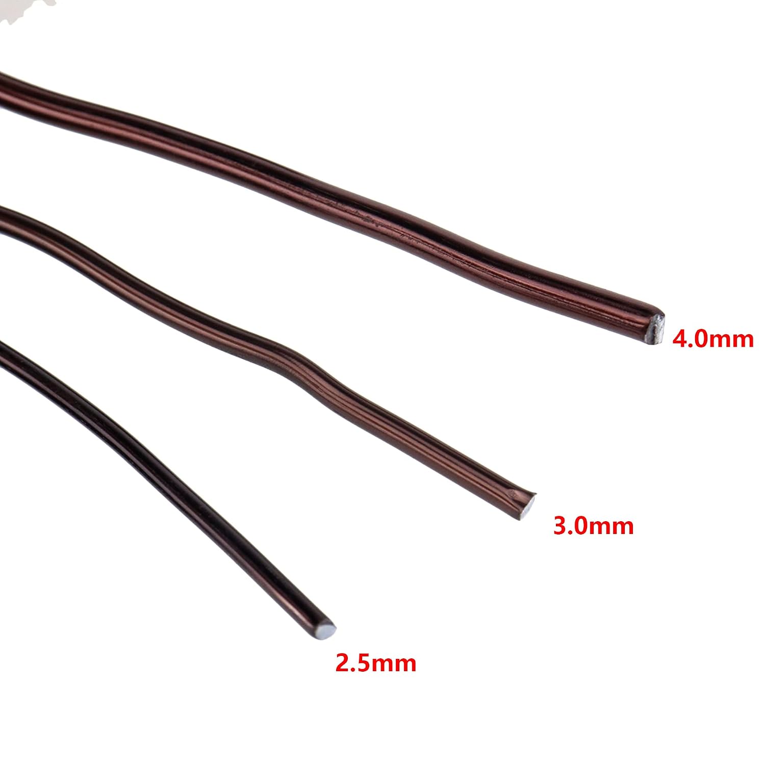 Antrader Bonsai Training Wire Set,Anodized Aluminum Wire 2.5mm/3.0mm/4.0mm Training Wire for Bonsai Trees,3 Sizes/100g,Brown
