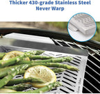 BBQ Grill Pan for Vegetables, Grill Topper Stainless Steel BBQ Wok with Handles Professional Cookware Grill Accessories for Barbecue Grills Outdoor Cooking